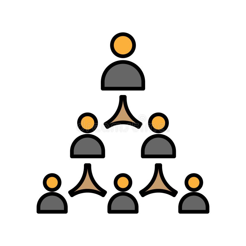 Icon arrangement of office members. Vector structure and division of tasks in the office royalty free illustration