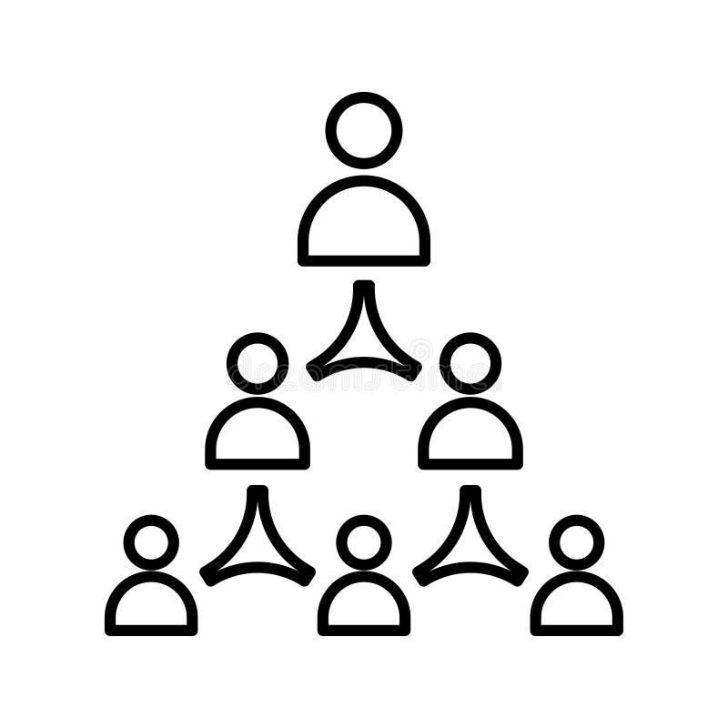 Icon arrangement of office members. Vector structure and division of tasks in the office royalty free illustration