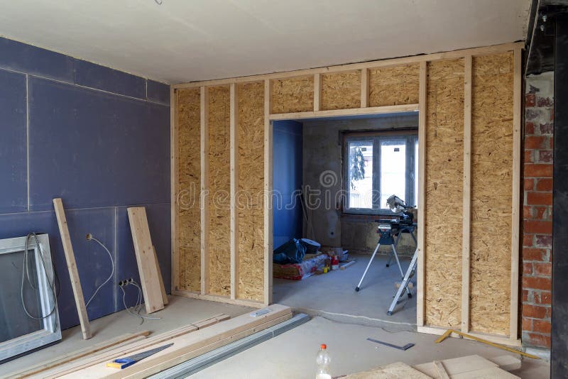 Interior of a house under construction. Renovation of an apartment royalty free stock images
