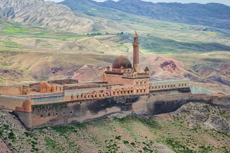 Ishak Pasha Ottoman Sultan Palace in Turkey. Ishak Pasha Ottoman Sultan Palace on slopes of Mount Ararat in Turkey stock photo Ishak Pasha Ottoman Sultan Palace in Turkey. Ishak Pasha Ottoman Sultan Palace on slopes of Mount Ararat in Turkey stock photo