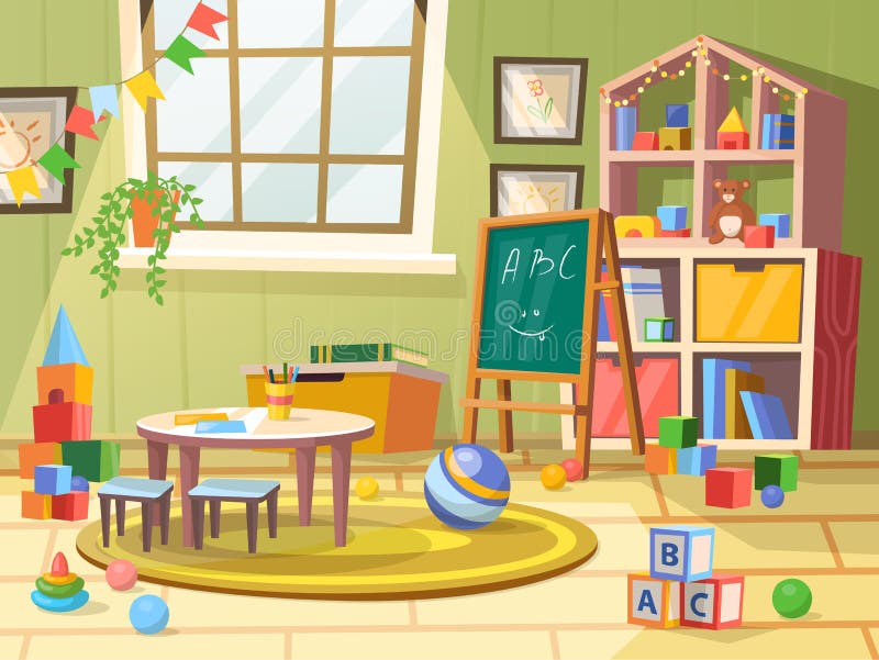 Kid or children, child boy room for play education vector illustration