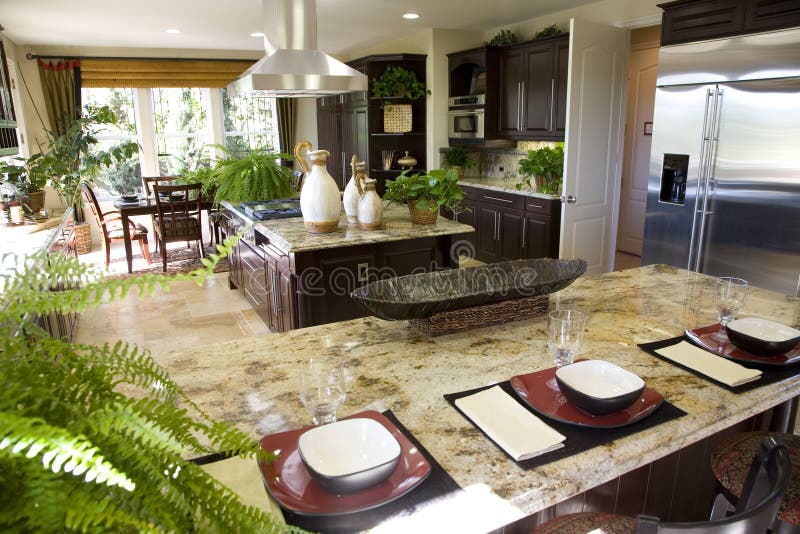 Kitchen with breakfast counter stock photo Kitchen with breakfast counter stock photo