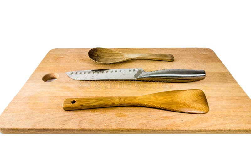 Ladle and kitchen flipper made form wood. stock photos Ladle and kitchen flipper made form wood. stock photos