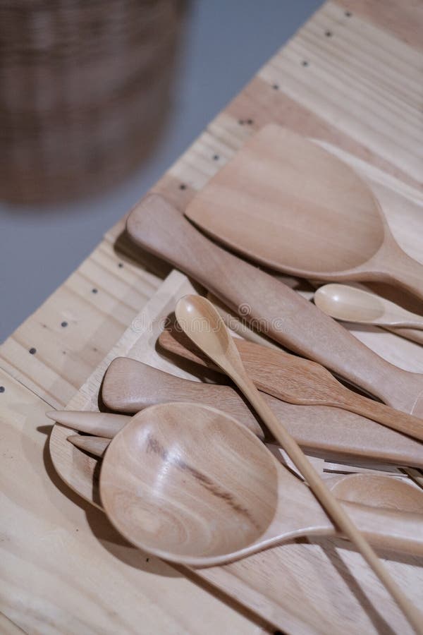Ladle is made of wood as Wooden spoon, spatula, in concept kitchen equipment royalty free stock photo Ladle is made of wood as Wooden spoon, spatula, in concept kitchen equipment royalty free stock photo