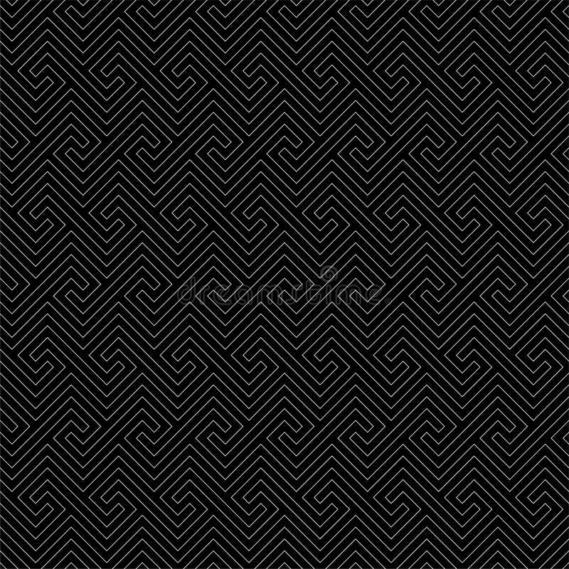 Line art maze seamless pattern. Black and white vector tileable background royalty free illustration