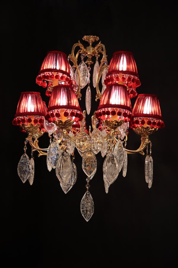 Luxury chandelier. On dark background stock image