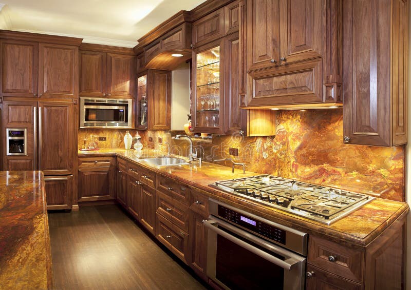 Luxury, contemporary kitchen . stock images