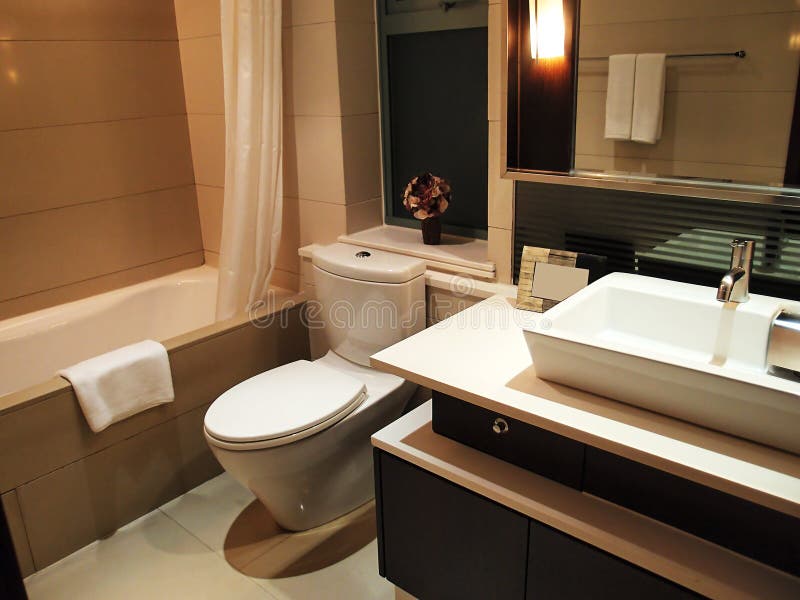 Luxury toilet. In a new hotel stock images