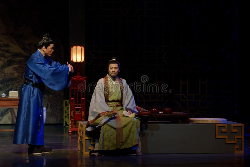 Between the master and the apprentice-The second act: the night of the army-large historical drama, `Yangming three nights` stock image