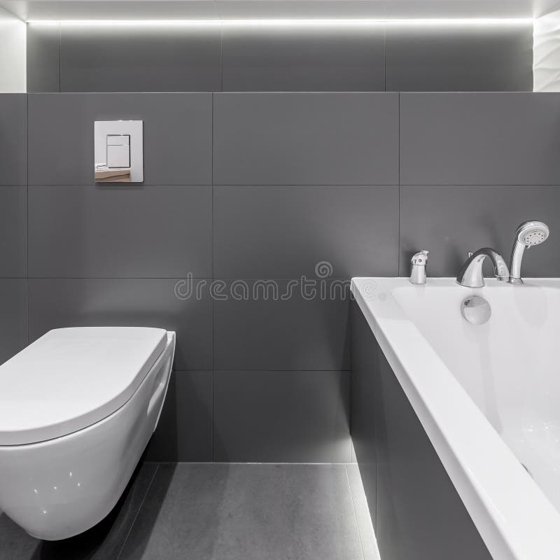 Modern graphite in bathroom interior royalty free stock image