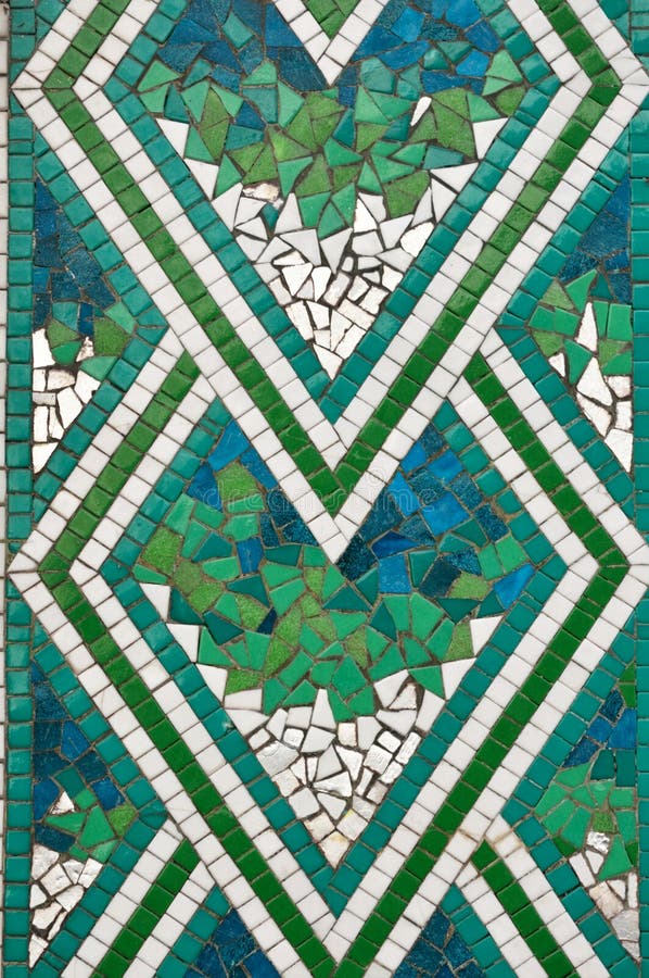 Mosaic; green, blue and white royalty free stock photo