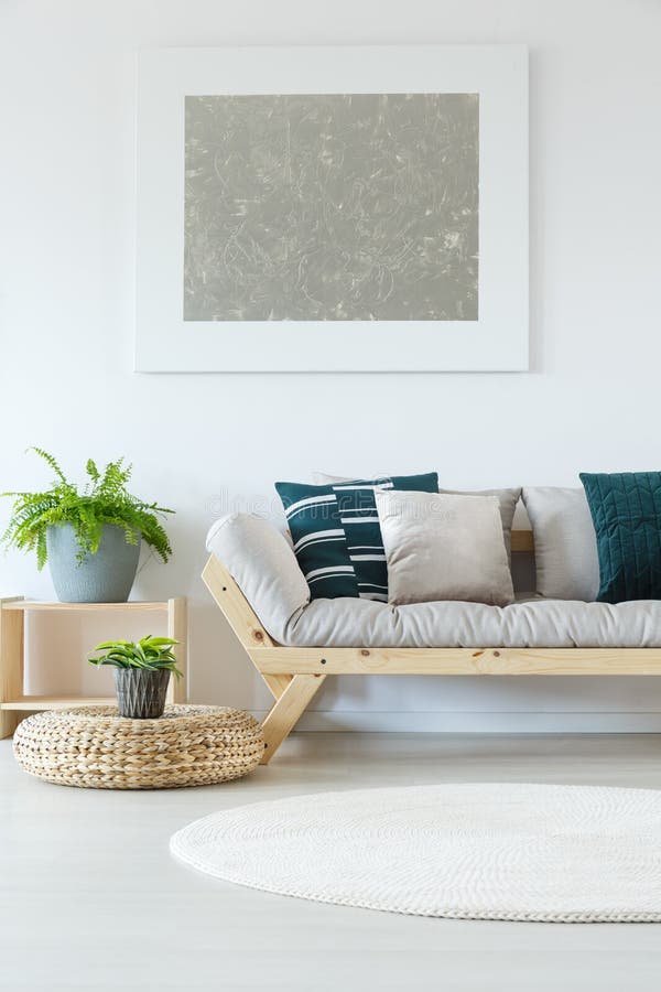 Natural minimalist home decor mock-up stock photography