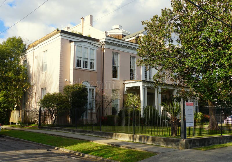 New Orleans, Louisiana, U.S.A - February 4, 2020 - A beautiful mansion by The Garden District royalty free stock photo New Orleans, Louisiana, U.S.A - February 4, 2020 - A beautiful mansion by The Garden District royalty free stock photo