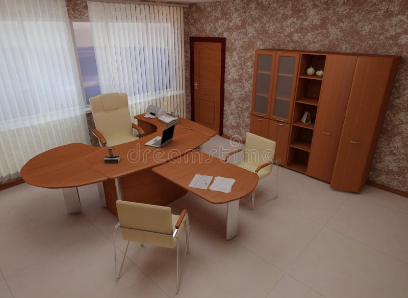 Office. Interior of an office of the head vector illustration