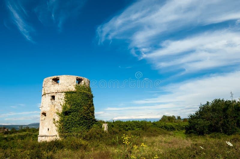 Old abandoned fort from the time of the Ottoman Empire in Cro. An old abandoned fort from the time of the Ottoman Empire in Croatia royalty free stock photos Old abandoned fort from the time of the Ottoman Empire in Cro. An old abandoned fort from the time of the Ottoman Empire in Croatia royalty free stock photos