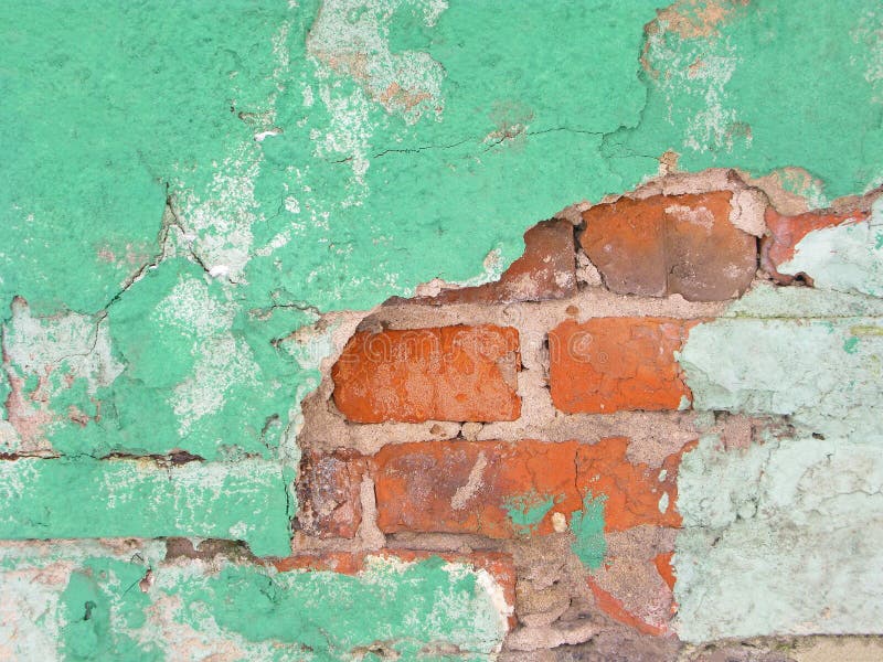 Old brick wall, abandoned house royalty free stock photos
