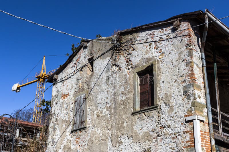 Old house under renovation royalty free stock images