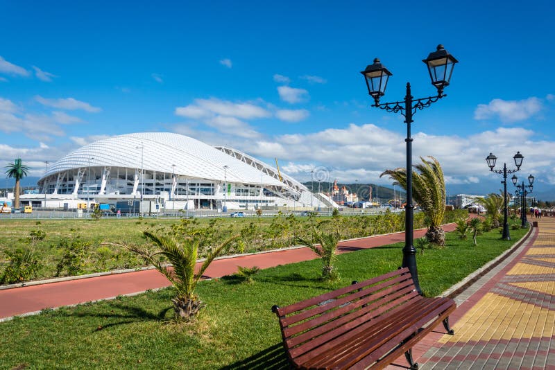 In the Olympic Park of Sochi, Krasnodar region, Russia, October stock images