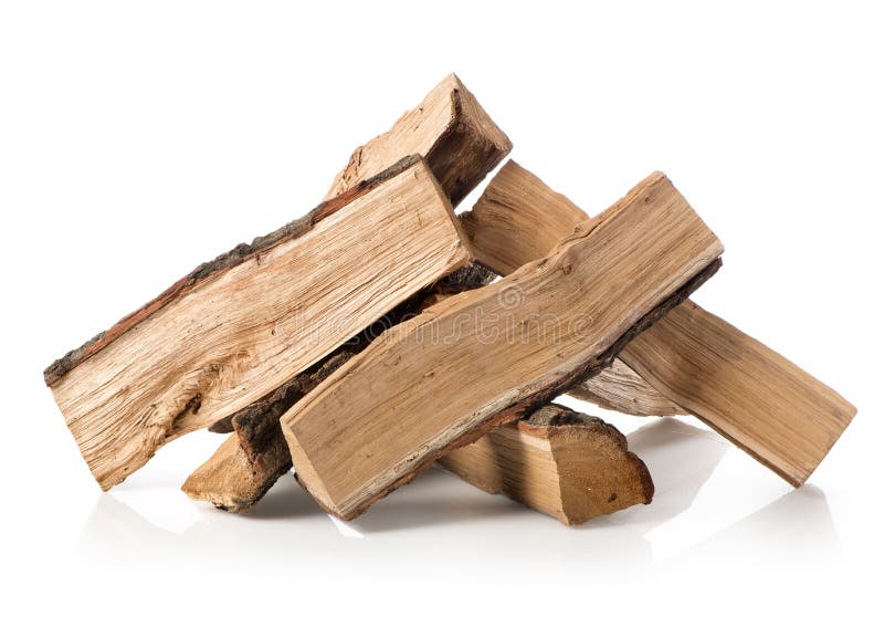 Pile of firewood. Isolated on a white background stock photography