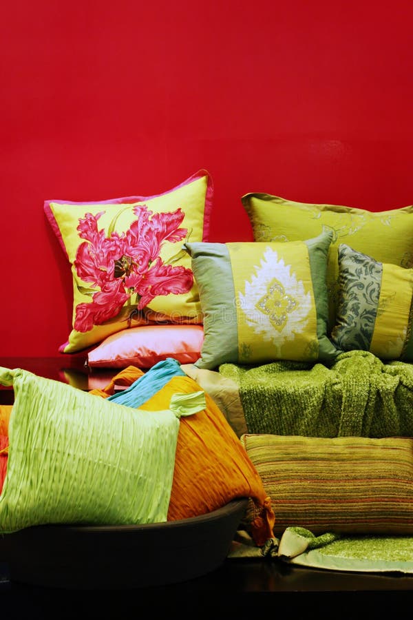 Pillows and cushions royalty free stock photo