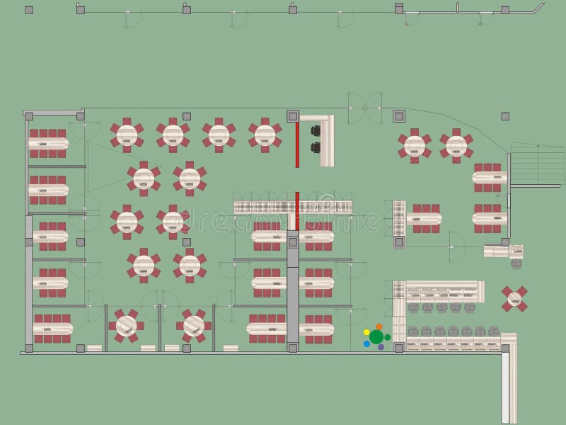 Plan Big Office. With straddling furniture stock illustration