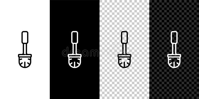 Set line Toilet brush icon isolated on black and white background. Vector Illustration. Set line Toilet brush icon isolated on black and white background vector illustration