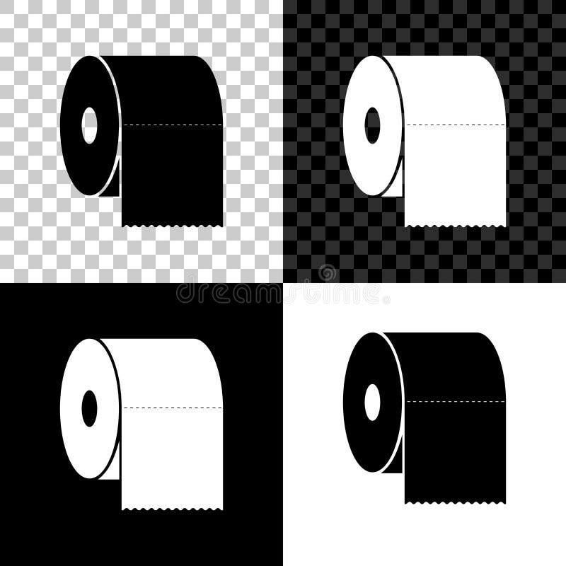 Set Toilet paper roll icon isolated on black, white and transparent background. Vector. Illustration royalty free illustration