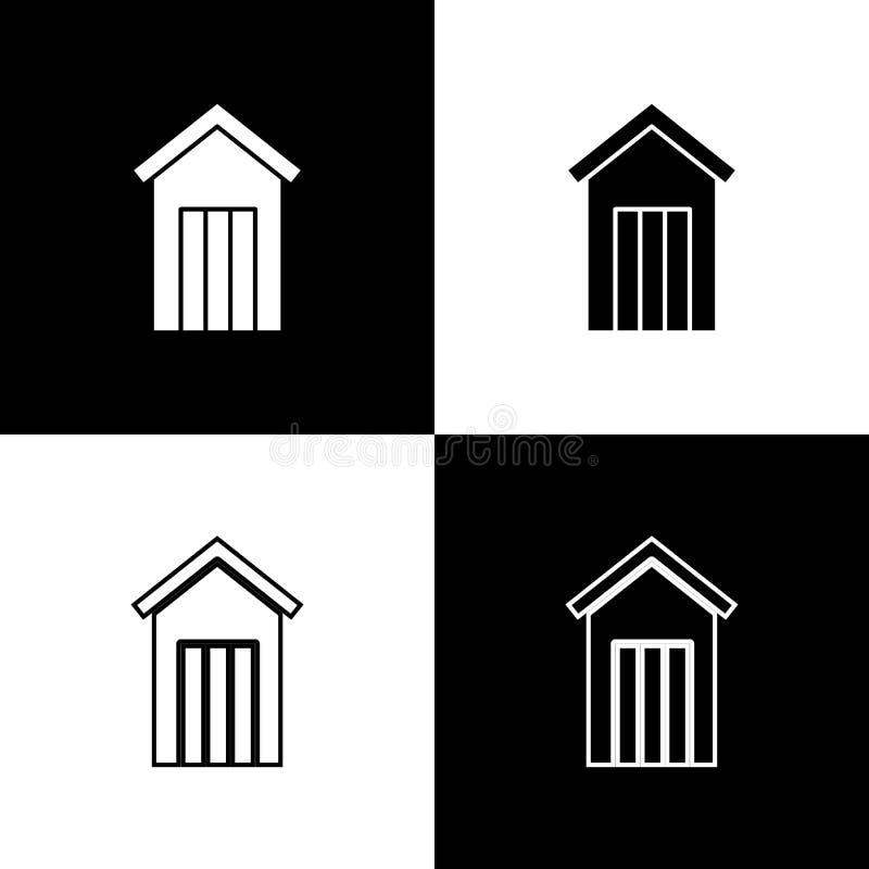 Set Wooden outdoor toilet icon isolated on black and white background. Vector. royalty free illustration Set Wooden outdoor toilet icon isolated on black and white background. Vector. royalty free illustration