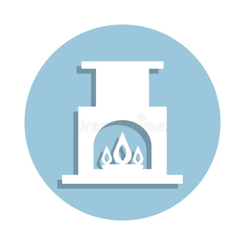 Silhouette fireplace icon in badge style. One of New year collection icon can be used for UI, UX stock illustration