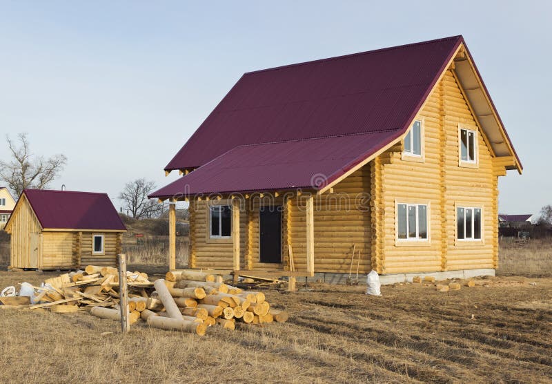 A small wooden house stock photos