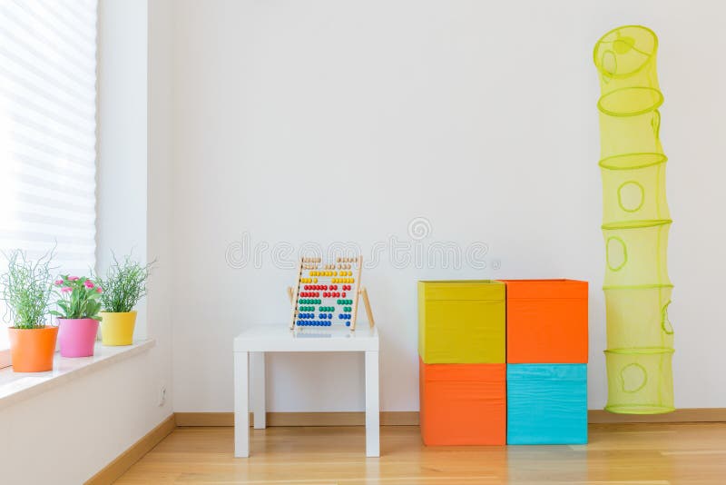 Space for children. Photo of space for children with colorful toys royalty free stock photography