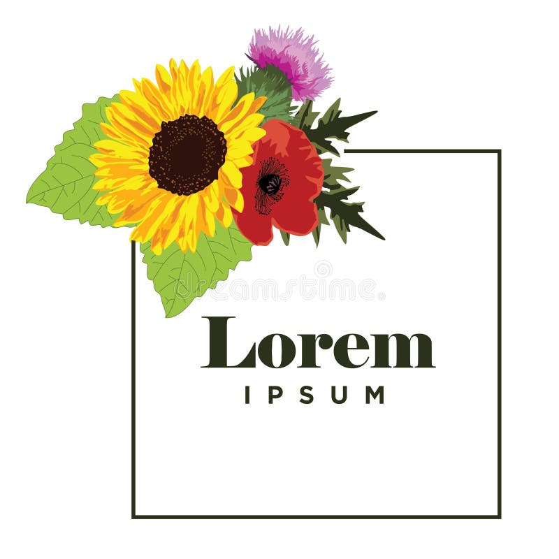 Spring flowers logo stock illustration