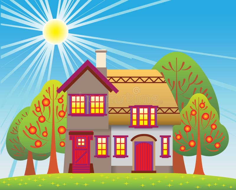 Summer Cottage vector illustration