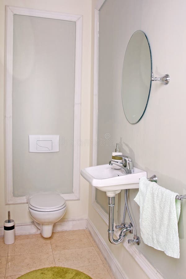 Toilet. Photo of modern cozy toilet stock image Toilet. Photo of modern cozy toilet stock image