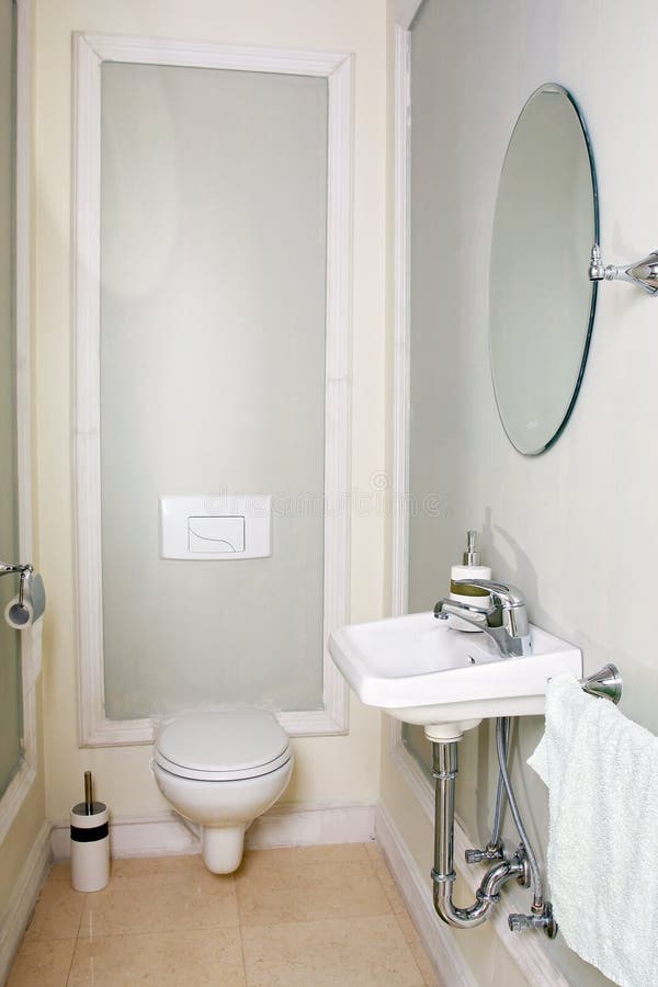 Toilet. Photo of modern cozy toilet stock photography