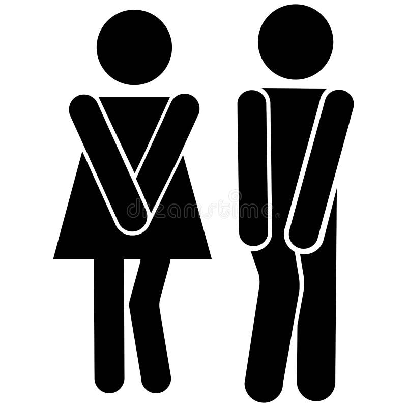 Toilet male female people icon black color isolated on white background. EPS 10 vector.  vector illustration