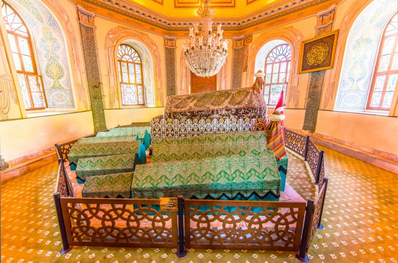 Tomb of Osman I, Ottoman Sultan. Osman I or Osman Gazi transliterated archaically as Othman, was the leader of the Ottoman Turks and the founder of the Ottoman royalty free stock photo Tomb of Osman I, Ottoman Sultan. Osman I or Osman Gazi transliterated archaically as Othman, was the leader of the Ottoman Turks and the founder of the Ottoman royalty free stock photo