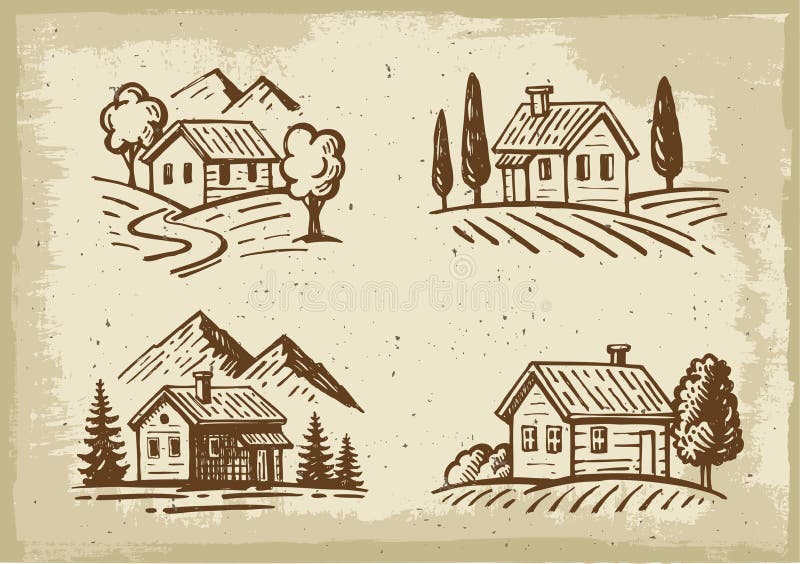 Vector summer cottage royalty free illustration