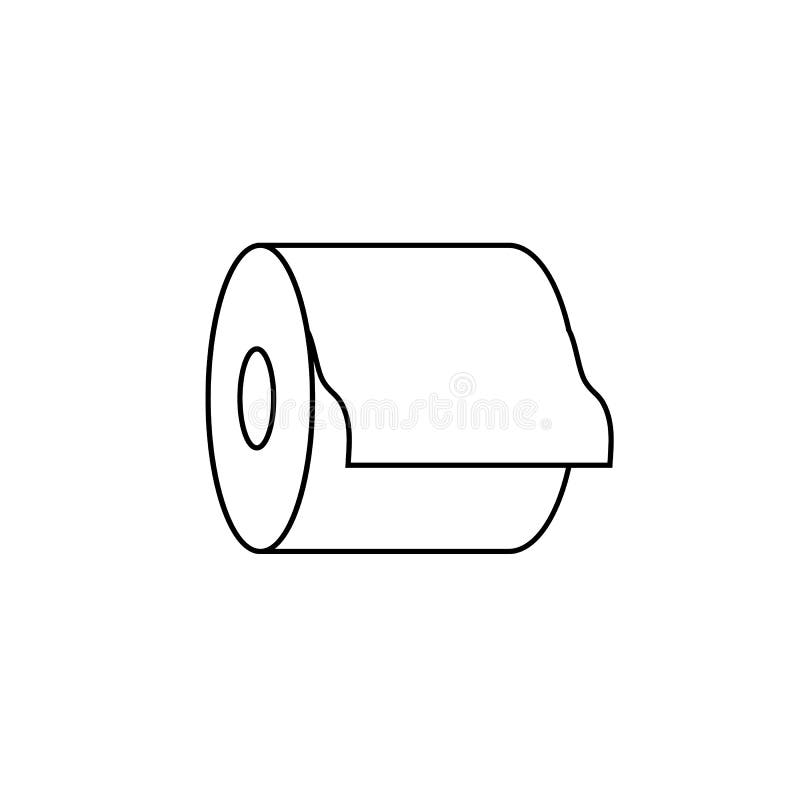 Vector Toilet Paper Icon, Black and White Outline Illustration, Paper Towels Sign. Vector Toilet Paper Icon, Outline Illustration, Paper Towels Sign vector illustration