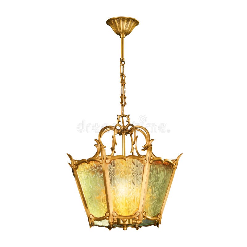 Vintage chandelier isolated on white. Background with clipping path royalty free stock image