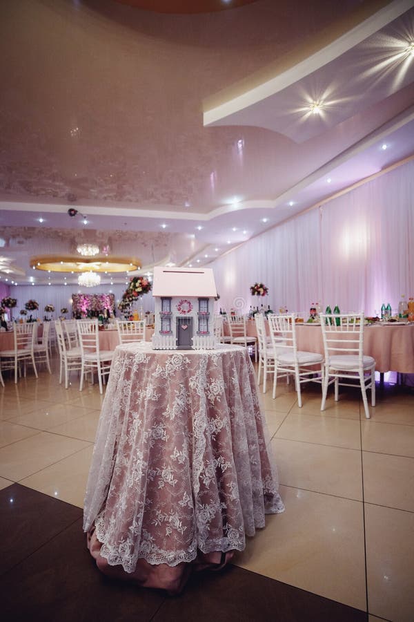 Wedding decor. Wedding interior. Festive decor. Table decor. Tab royalty free stock images
