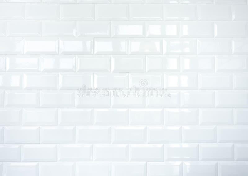White Ceramic tile brick wall stock images