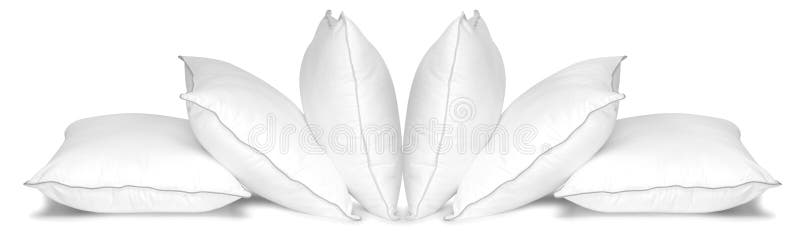 White pillows. Isolated stock photos