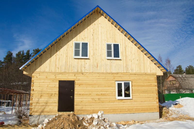 Wooden village house stock image