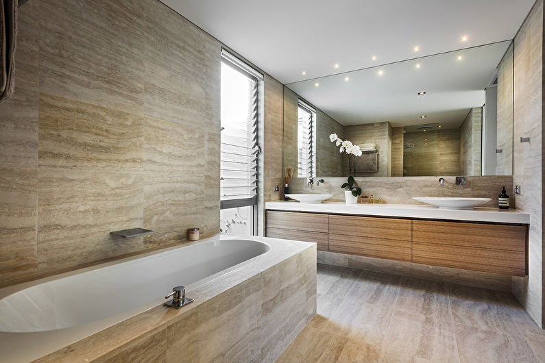 Коричневая ванная в современном стиле - Дизайн интерьера