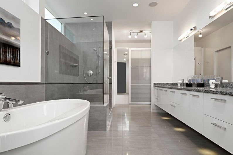 Дизайн ванной комнаты в современном стиле - Отделка пола