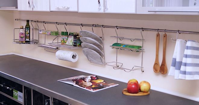Рейлинговые системы для кухни - как лучше обустроить рабочую зону на кухне?