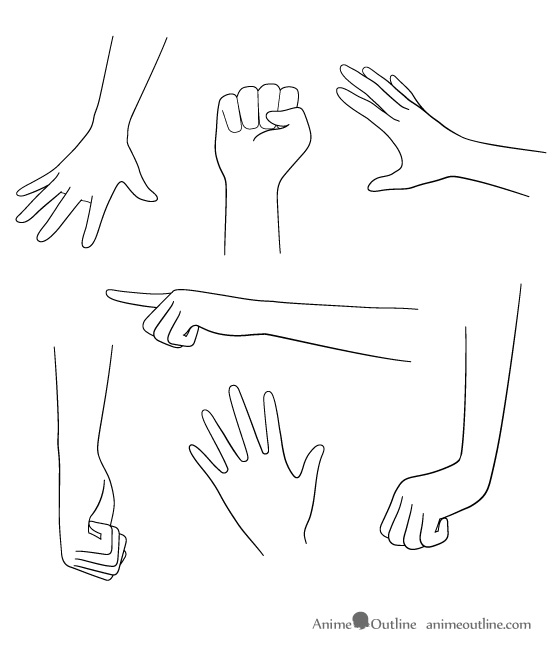 Anime hand drawings