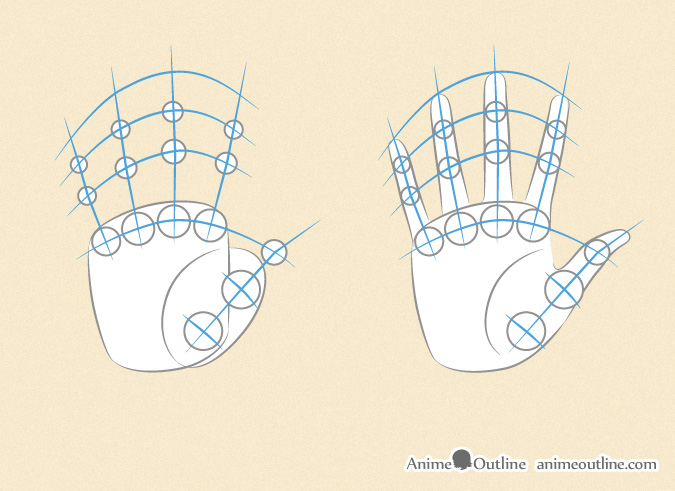 Drawing anime hands fingers and thumb