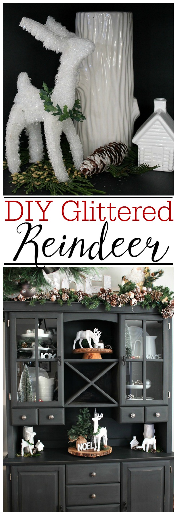 Make your own glittered reindeer from foam! Love these!